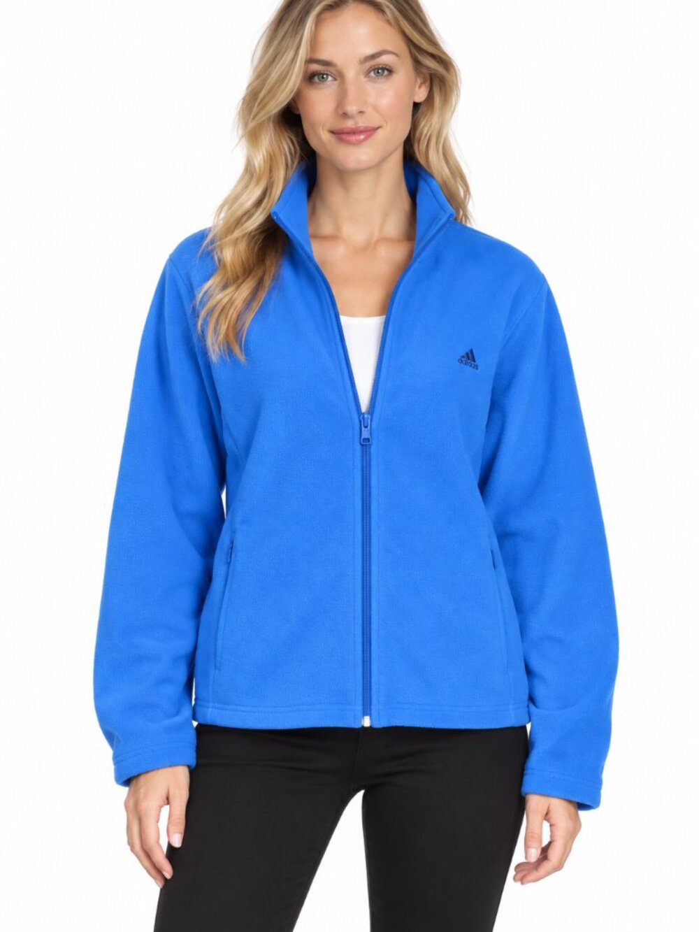 Vintage 2005 Adidas Women’s Blue Fleece Full-Zip Jacket Size L